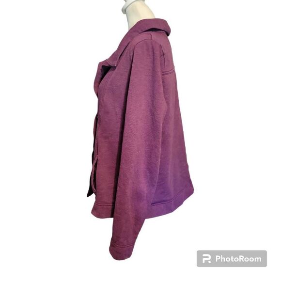 Eddie Bauer Fuscia Snap Button Sweat Jacket Women's Size Medium - Picture 4 of 8